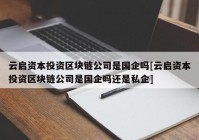 云启资本投资区块链公司是国企吗[云启资本投资区块链公司是国企吗还是私企]