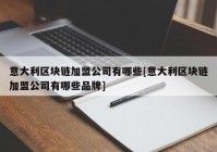 意大利区块链加盟公司有哪些[意大利区块链加盟公司有哪些品牌]